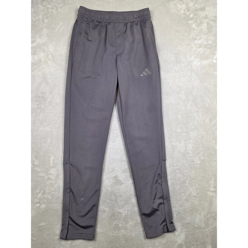 Adidas Track Pants Mens Small Gray Ankle Zip Logo Athletic Joggers KD3637 *Read